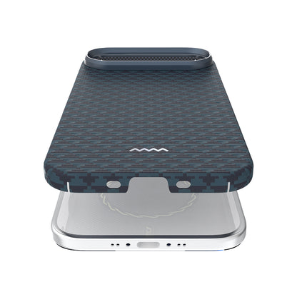 Apple iPhone 17 Air Kılıf M-safe Şarj Özellikli Raptic Aramid Skin Origin Serisi Kapak Lacivert