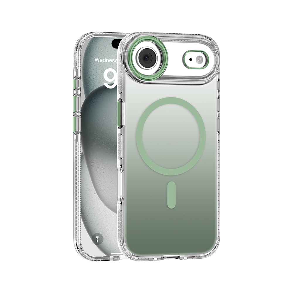 Apple iPhone 17 Air Kılıf M-safe Şarj Özellikli Sararmaya Karşı Dayanıklı Mutural Icesense Serisi Kapak Açık Yeşil