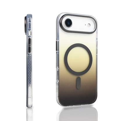 Apple iPhone 17 Air Kılıf M-safe Şarj Özellikli Transparan Renk Geçişli Zore Toros Kapak Mavi