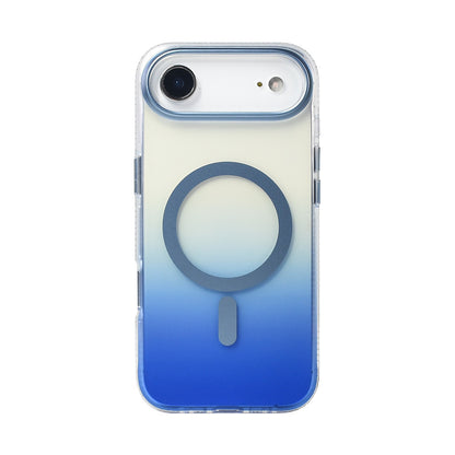 Apple iPhone 17 Air Kılıf M-safe Şarj Özellikli Transparan Renk Geçişli Zore Toros Kapak Siyah