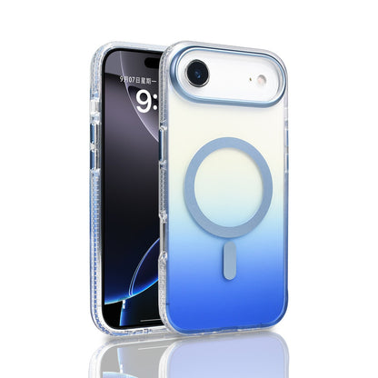 Apple iPhone 17 Air Kılıf M-safe Şarj Özellikli Transparan Renk Geçişli Zore Toros Kapak Rose Pembe