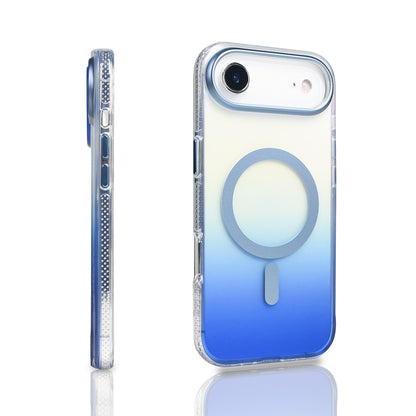 Apple iPhone 17 Air Kılıf M-safe Şarj Özellikli Transparan Renk Geçişli Zore Toros Kapak Mavi