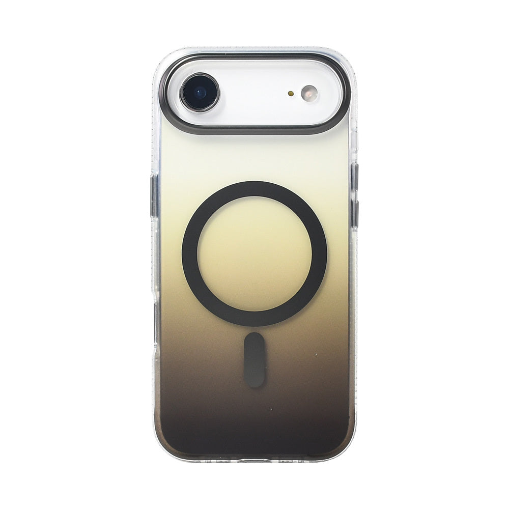 Apple iPhone 17 Air Kılıf M-safe Şarj Özellikli Transparan Renk Geçişli Zore Toros Kapak Rose Pembe