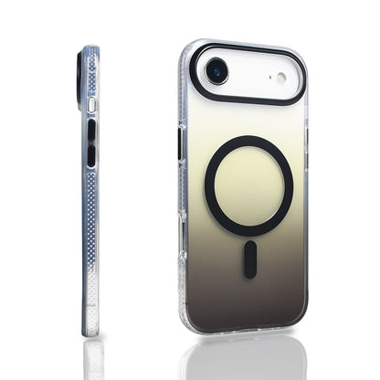 Apple iPhone 17 Air Kılıf M-safe Şarj Özellikli Transparan Renk Geçişli Zore Toros Kapak Rose Pembe