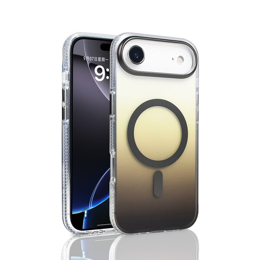 Apple iPhone 17 Air Kılıf M-safe Şarj Özellikli Transparan Renk Geçişli Zore Toros Kapak Gri