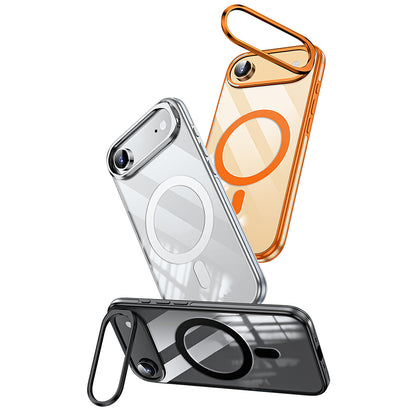 Apple iPhone 17 Air Kılıf M-safe Şarj Özellikli Wlons Standlı Efsane Kapak Mavi