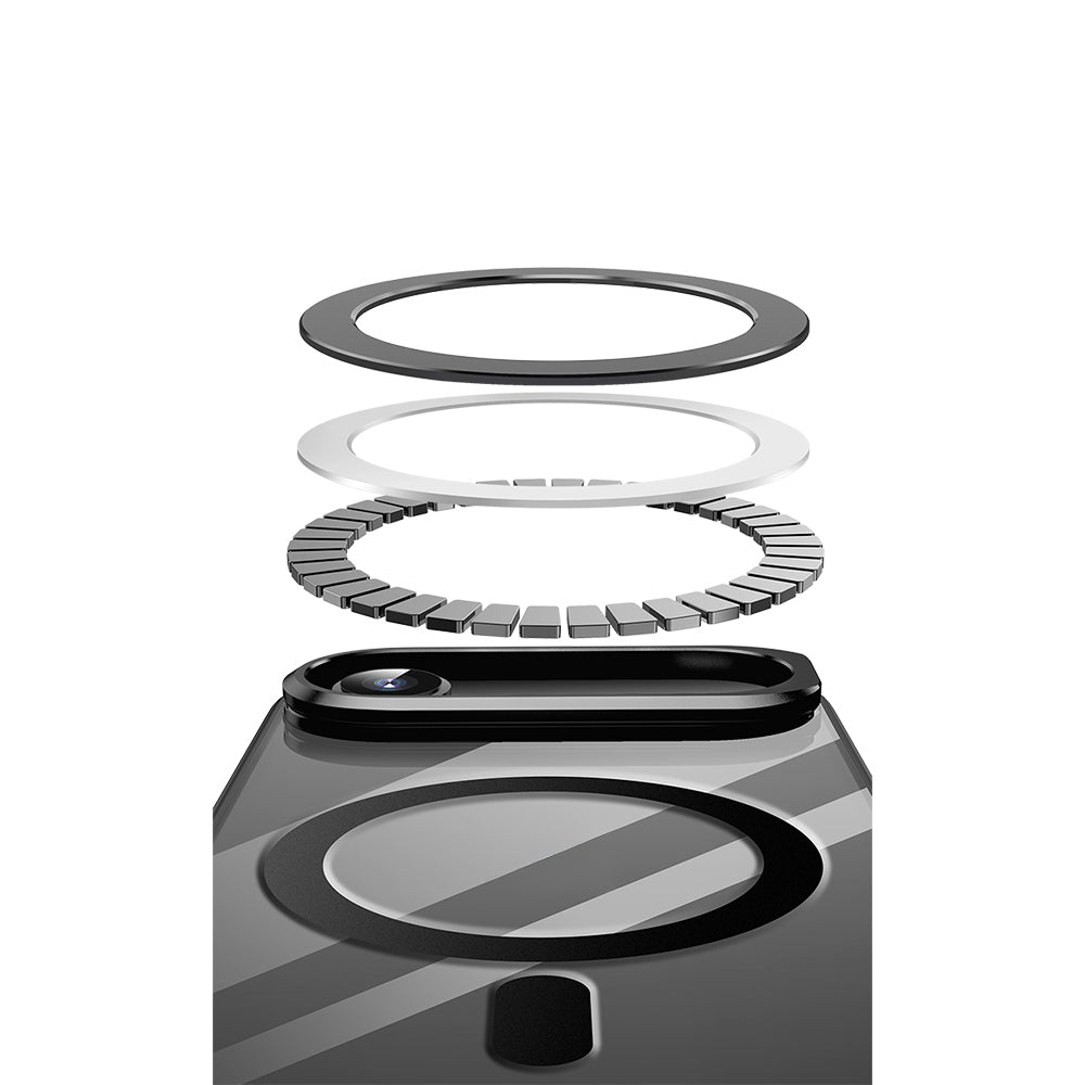 Apple iPhone 17 Air Kılıf M-safe Şarj Özellikli Wlons Standlı Efsane Kapak Mavi