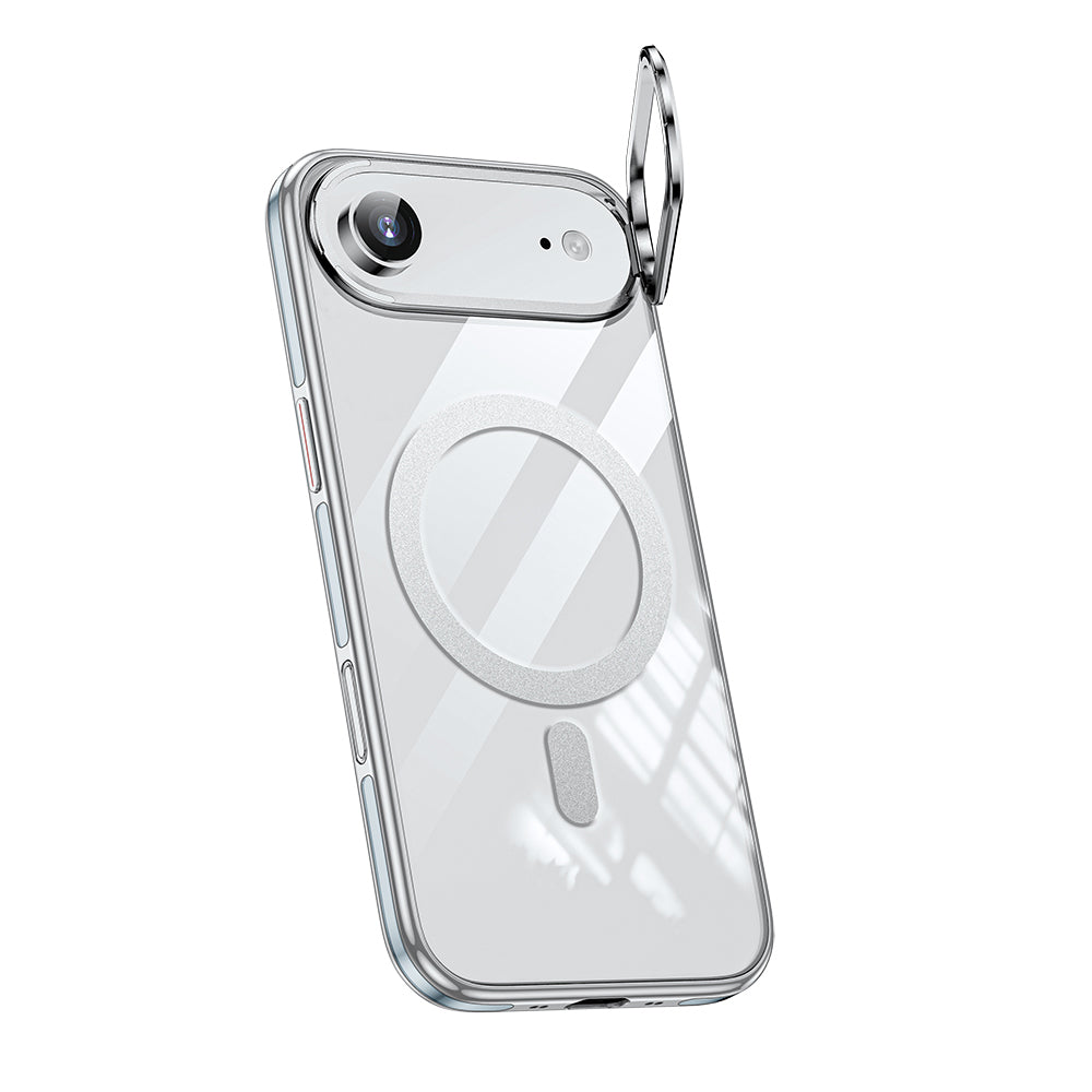 Apple iPhone 17 Air Kılıf M-safe Şarj Özellikli Wlons Standlı Efsane Kapak Mavi