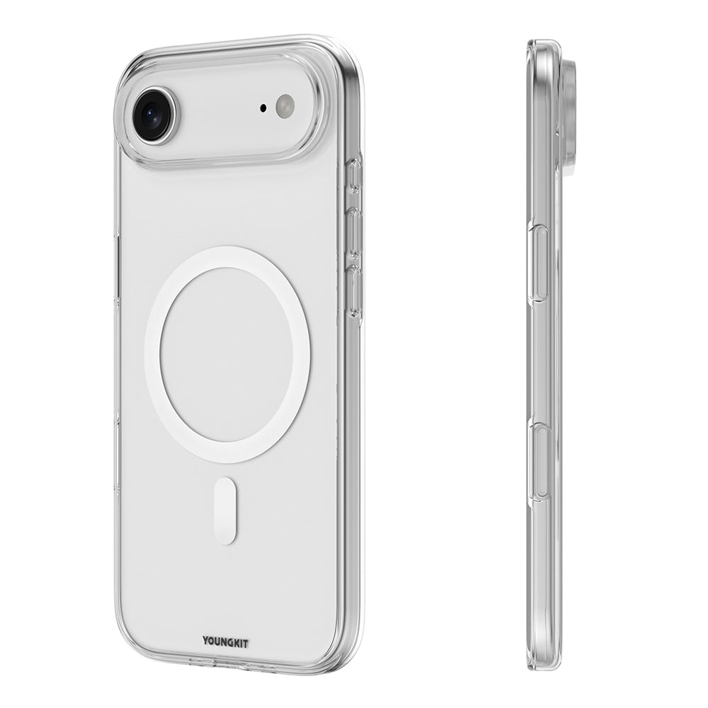 Apple iPhone 17 Air Kılıf M-safe Şarj Özellikli Youngkit Clear Serisi Kapak Turuncu