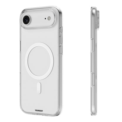 Apple iPhone 17 Air Kılıf M-safe Şarj Özellikli Youngkit Clear Serisi Kapak Turuncu