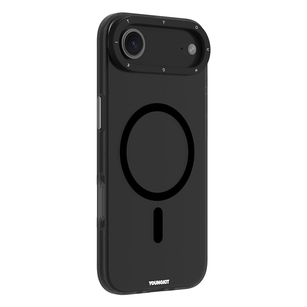 Apple iPhone 17 Air Kılıf M-safe Şarj Özellikli Youngkit Hidden Sand Serisi Kapak Siyah