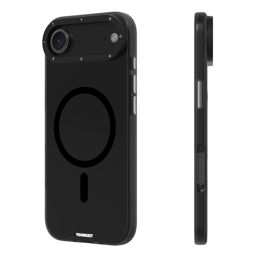 Apple iPhone 17 Air Kılıf M-safe Şarj Özellikli Youngkit Hidden Sand Serisi Kapak Mavi