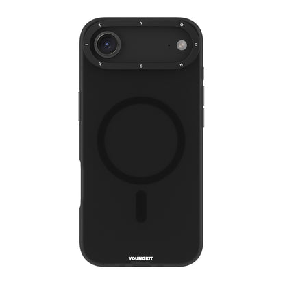 Apple iPhone 17 Air Kılıf M-safe Şarj Özellikli Youngkit Hidden Sand Serisi Kapak Siyah