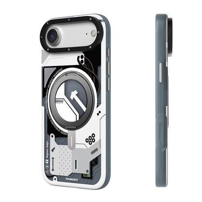 Apple iPhone 17 Air Kılıf M-safe Şarj Özellikli Youngkit Starship Serisi Kapak Mavi