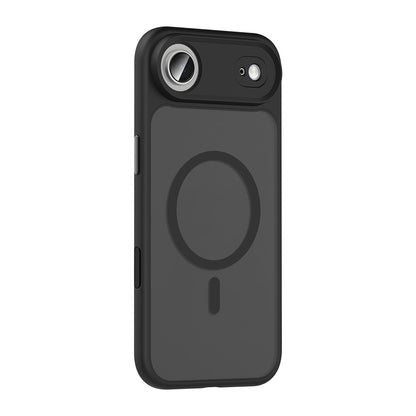 Apple iPhone 17 Air Kılıf Mat Arka Yüzey Wireless Şarj Özellikli Zore Flet M-safe Kapak Siyah