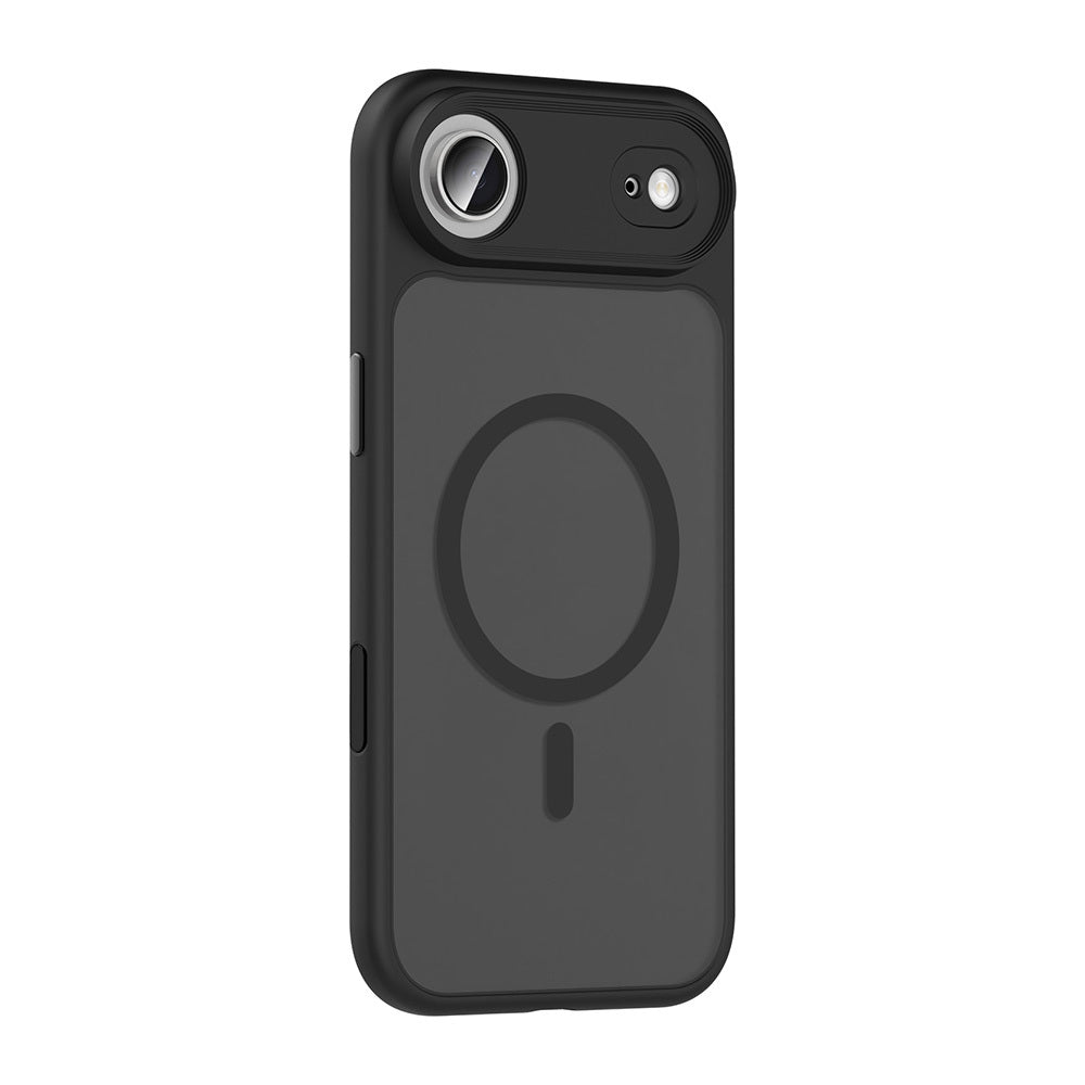 Apple iPhone 17 Air Kılıf Mat Arka Yüzey Wireless Şarj Özellikli Zore Flet M-safe Kapak Lacivert