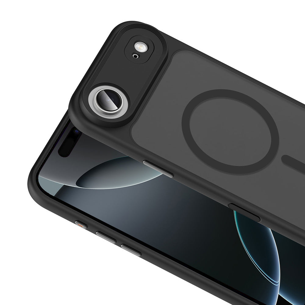 Apple iPhone 17 Air Kılıf Mat Arka Yüzey Wireless Şarj Özellikli Zore Flet M-safe Kapak Turuncu