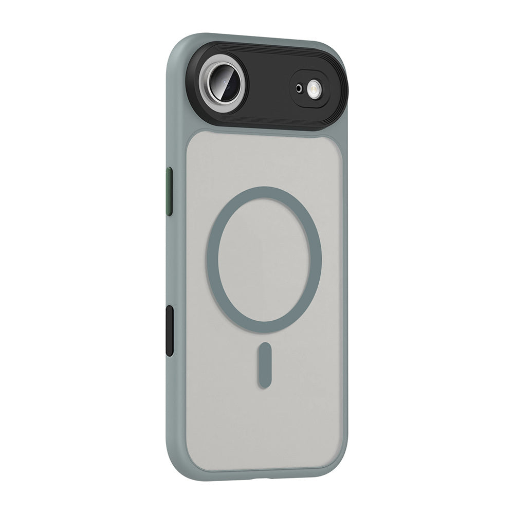 Apple iPhone 17 Air Kılıf Mat Arka Yüzey Wireless Şarj Özellikli Zore Flet M-safe Kapak Lacivert