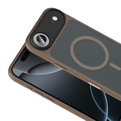 Apple iPhone 17 Air Kılıf Mat Arka Yüzey Wireless Şarj Özellikli Zore Flet M-safe Kapak Gri