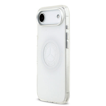 Apple iPhone 17 Air Kılıf Mercedes Benz Orjinal Lisanslı M-safe Şarj Özellikli Buzlu PC Nostaljik Yıldız Dizayn Kapak Beyaz