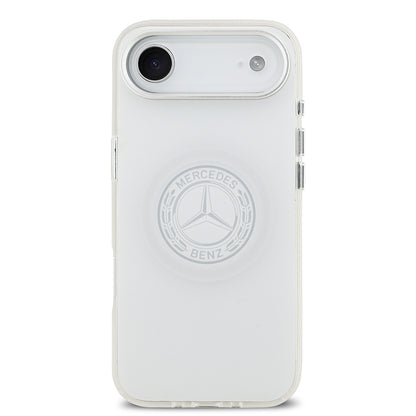 Apple iPhone 17 Air Kılıf Mercedes Benz Orjinal Lisanslı M-safe Şarj Özellikli Buzlu PC Nostaljik Yıldız Dizayn Kapak Beyaz