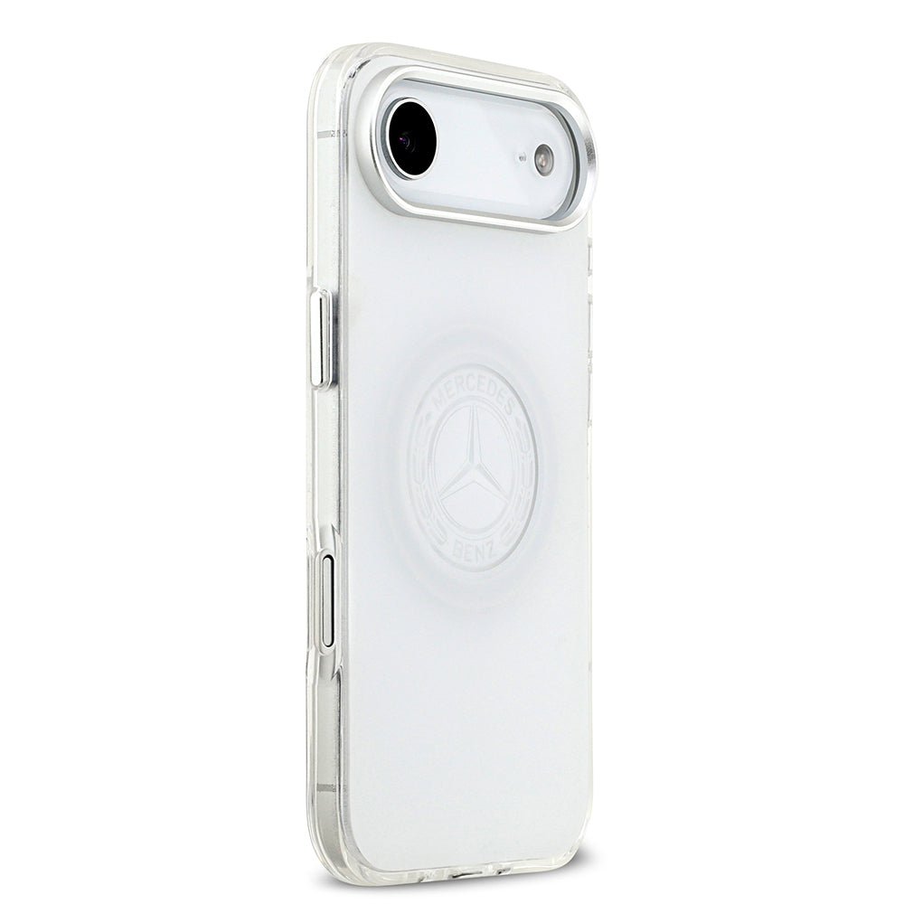 Apple iPhone 17 Air Kılıf Mercedes Benz Orjinal Lisanslı M-safe Şarj Özellikli Buzlu PC Nostaljik Yıldız Dizayn Kapak Beyaz