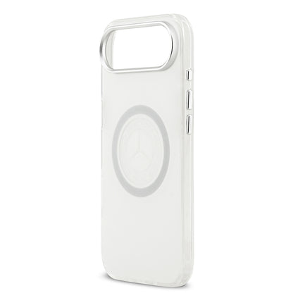 Apple iPhone 17 Air Kılıf Mercedes Benz Orjinal Lisanslı M-safe Şarj Özellikli Buzlu PC Nostaljik Yıldız Dizayn Kapak Beyaz