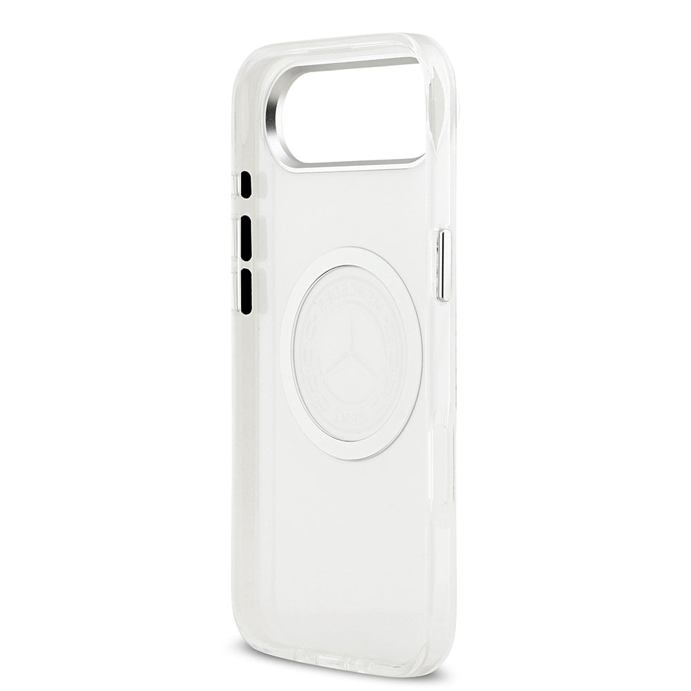 Apple iPhone 17 Air Kılıf Mercedes Benz Orjinal Lisanslı M-safe Şarj Özellikli Buzlu PC Nostaljik Yıldız Dizayn Kapak Beyaz