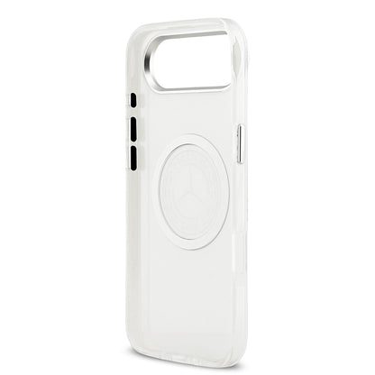 Apple iPhone 17 Air Kılıf Mercedes Benz Orjinal Lisanslı M-safe Şarj Özellikli Buzlu PC Nostaljik Yıldız Dizayn Kapak Beyaz
