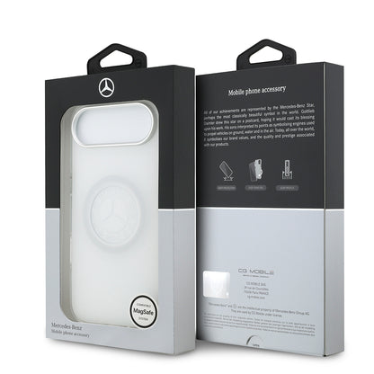 Apple iPhone 17 Air Kılıf Mercedes Benz Orjinal Lisanslı M-safe Şarj Özellikli Buzlu PC Nostaljik Yıldız Dizayn Kapak Beyaz