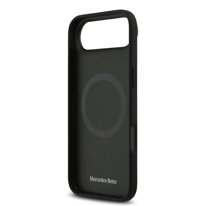 Apple iPhone 17 Air Kılıf Mercedes Benz Orjinal Lisanslı M-safe Şarj Özellikli Dokulu Desenli Deri Kapak Kahverengi