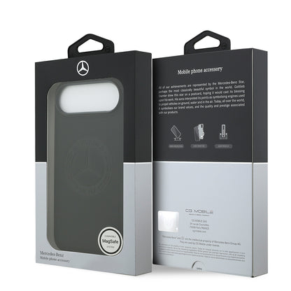 Apple iPhone 17 Air Kılıf Mercedes Benz Orjinal Lisanslı M-safe Şarj Özellikli Hakiki Deri Nostaljik Yıldız Dizayn Kapak Kahverengi