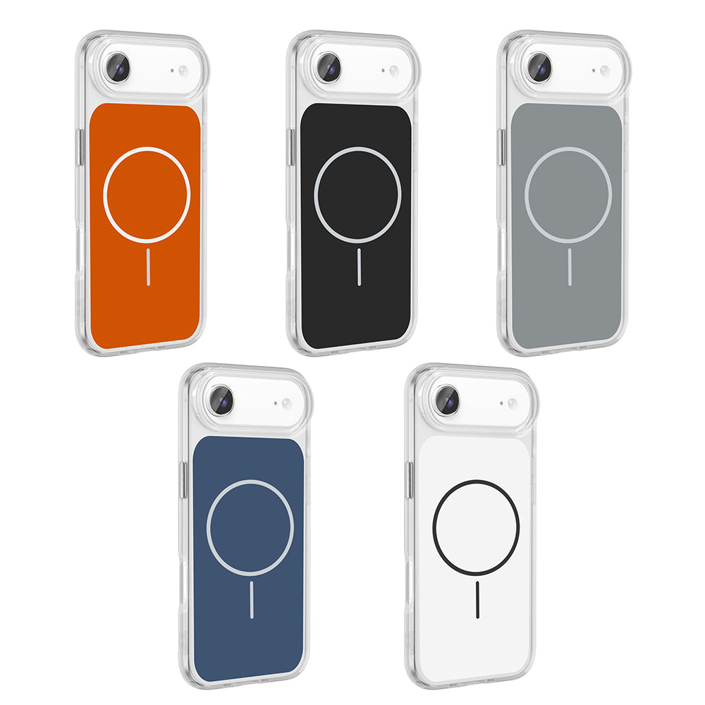 Apple iPhone 17 Air Kılıf Metal Buton Tasarımlı Zore İkonik Sert Silikon Kapak Mavi