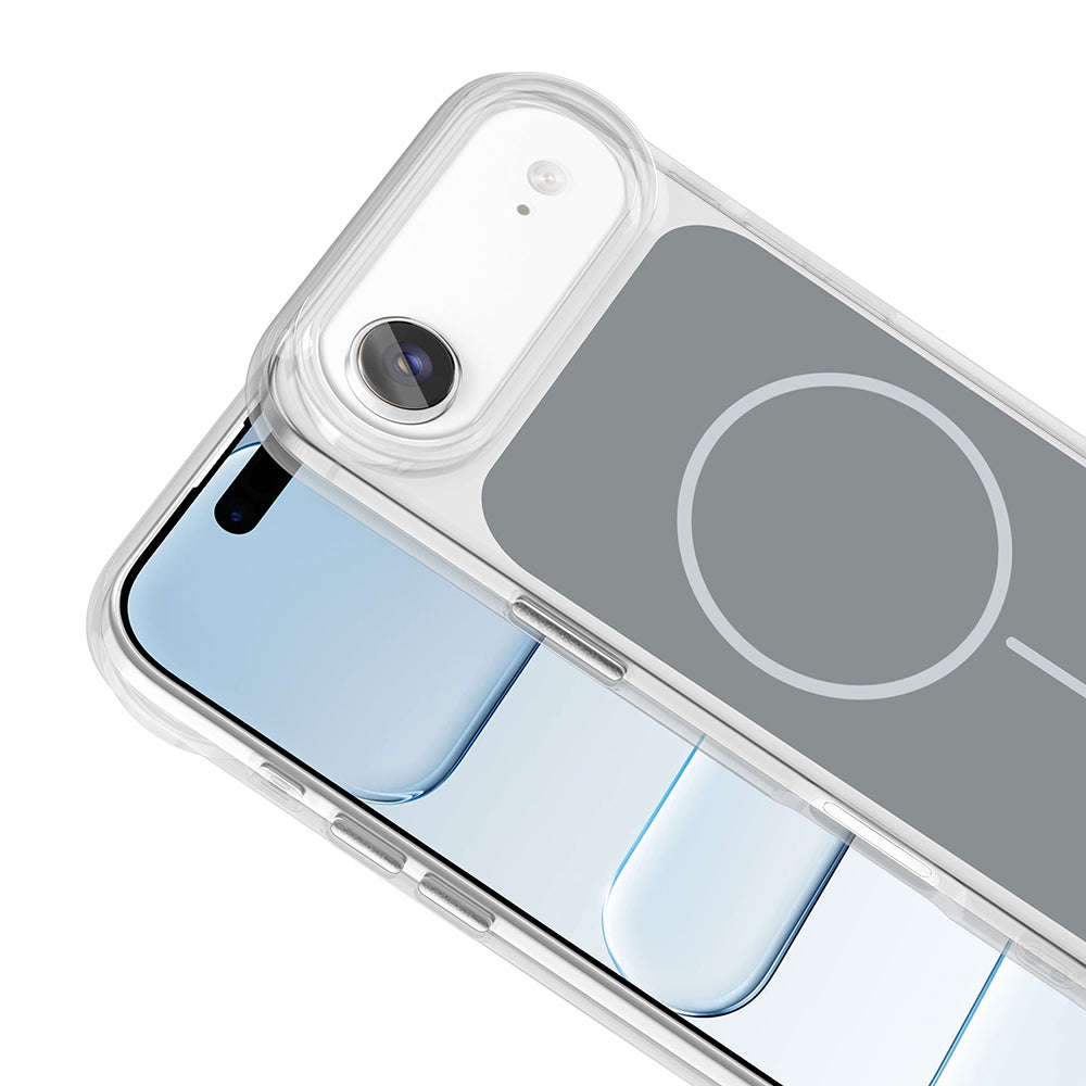 Apple iPhone 17 Air Kılıf Metal Buton Tasarımlı Zore İkonik Sert Silikon Kapak Turuncu