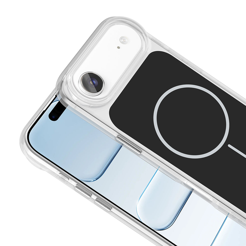 Apple iPhone 17 Air Kılıf Metal Buton Tasarımlı Zore İkonik Sert Silikon Kapak Mavi