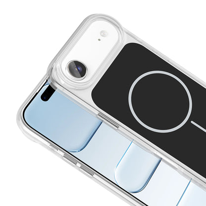 Apple iPhone 17 Air Kılıf Metal Buton Tasarımlı Zore İkonik Sert Silikon Kapak Mavi