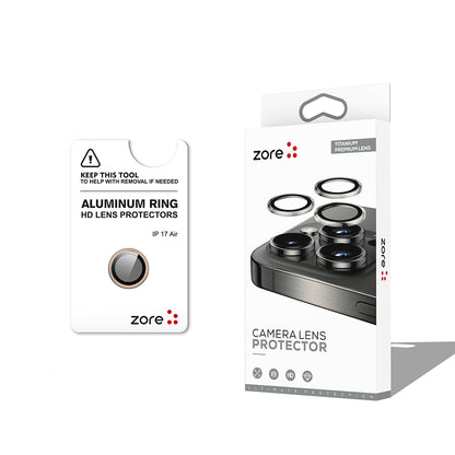 Apple iPhone 17 Air Zore CL-12 Premium Safir Parmak İzi Bırakmayan Anti-Reflective Kamera Lens Koruyucu Gold