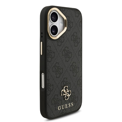 Apple iPhone 17 Guess Orjinal Lisanslı 4G ve Yazı Logolu Kılıf + Ekran Koruyucu + Lens Koruyucu 3in1 Aksesuar Seti Kahverengi