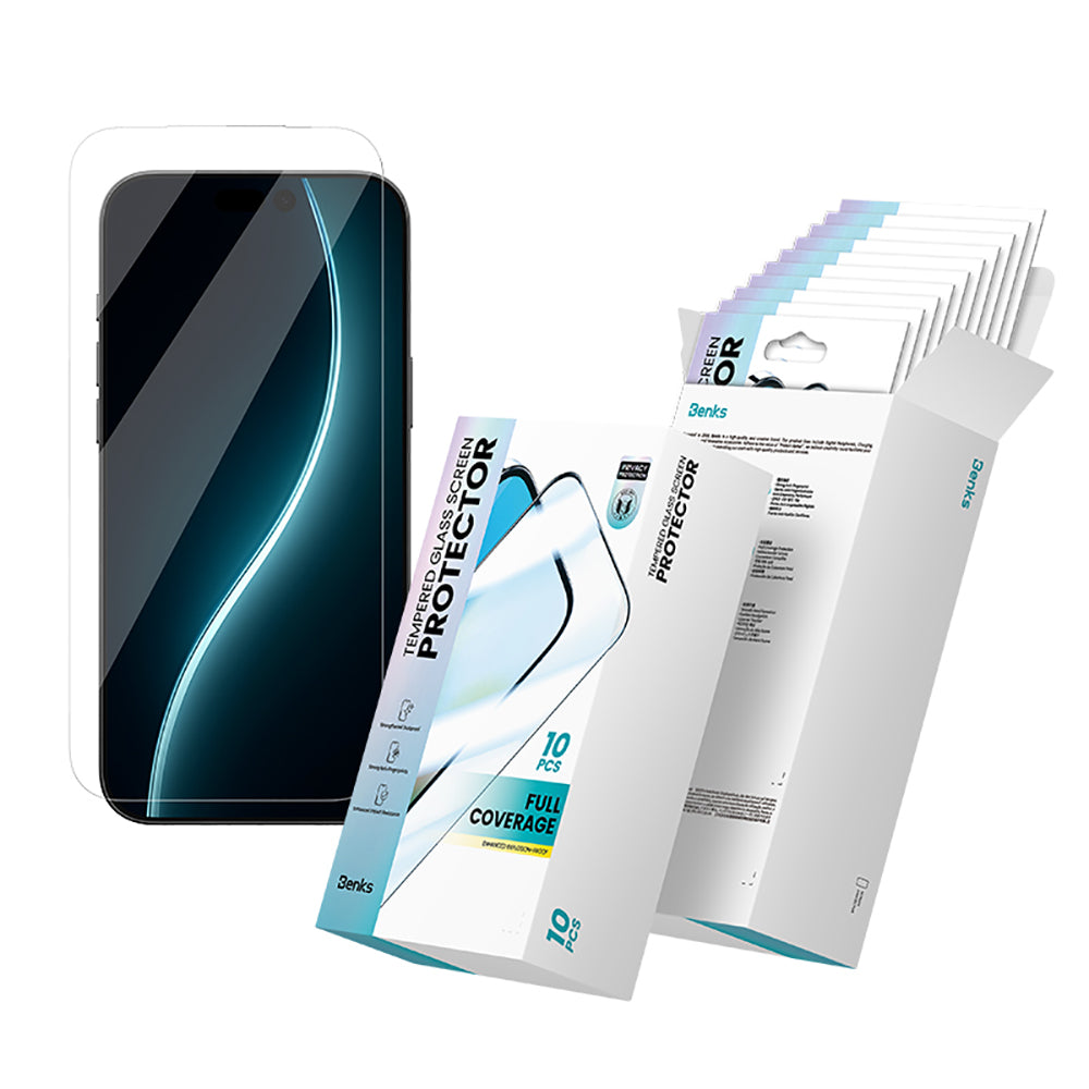 Apple iPhone 17 Hidrofobik Ve Oleofobik Özellikli Benks 0.3mm Privacy Air Shield Ekran Koruyucu 10'lu Paket Siyah