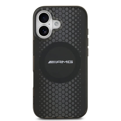 Apple iPhone 17 Kılıf AMG Orjinal Lisanslı Çift Katmanlı Büyük Logolu Petek Desenli Kapak Siyah