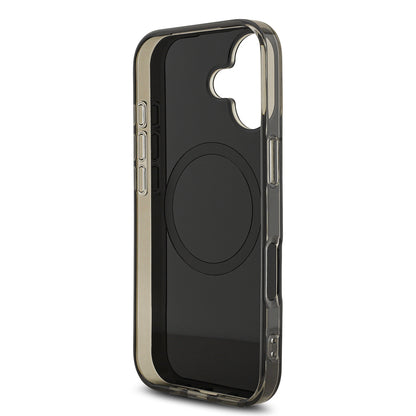 Apple iPhone 17 Kılıf AMG Orjinal Lisanslı M-safe Şarj Özellikli IML Baskı Logolu Çift Katmanlı Bow Lines Kapak Siyah