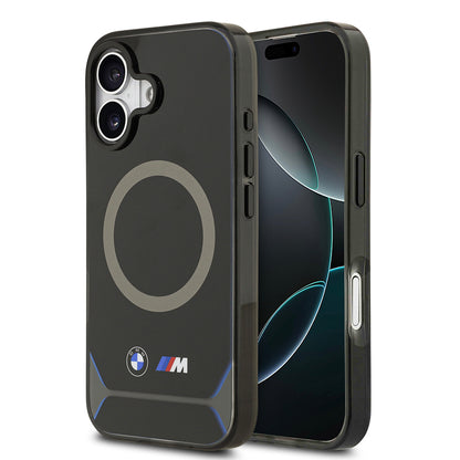 Apple iPhone 17 Kılıf BMW Orjinal Lisanslı M-safe Şarj Özellikli Metal Buton Tasarımlı IML Baskılı M Dizayn Kapak Mavi