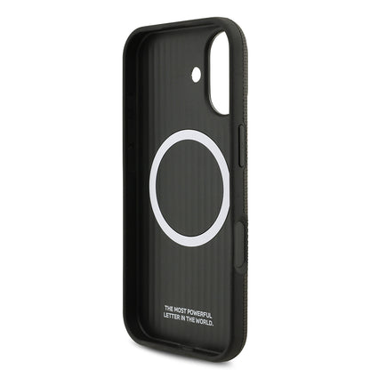 Apple iPhone 17 Kılıf BMW Orjinal Lisanslı M-safe Şarj Özellikli Metal Logolu Delikli M Dizayn Deri Kapak Siyah