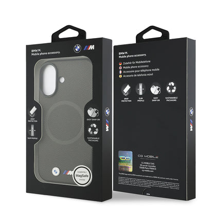 Apple iPhone 17 Kılıf BMW Orjinal Lisanslı M-safe Şarj Özellikli Metal Logolu Delikli M Dizayn Deri Kapak Siyah