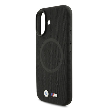 Apple iPhone 17 Kılıf BMW Orjinal Lisanslı M-safe Şarj Özellikli Metal Logolu Delikli M Dizayn Deri Kapak Siyah