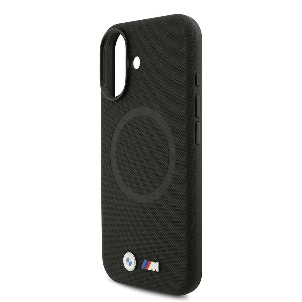 Apple iPhone 17 Kılıf BMW Orjinal Lisanslı M-safe Şarj Özellikli Metal Logolu Delikli M Dizayn Deri Kapak Gri