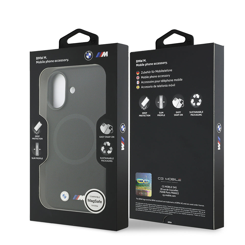 Apple iPhone 17 Kılıf BMW Orjinal Lisanslı M-safe Şarj Özellikli Metal Logolu Delikli M Dizayn Deri Kapak Lacivert