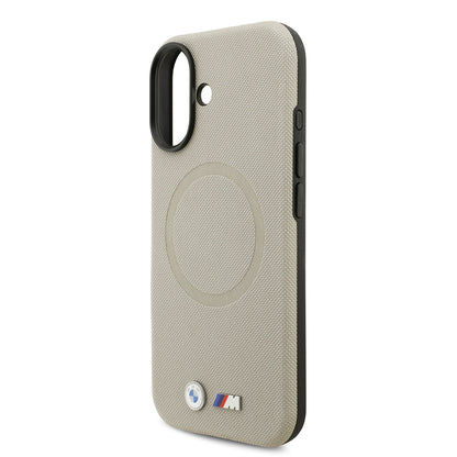 Apple iPhone 17 Kılıf BMW Orjinal Lisanslı M-safe Şarj Özellikli Metal Logolu Delikli M Dizayn Deri Kapak Füme