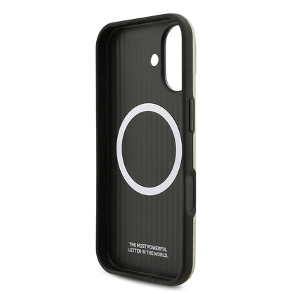 Apple iPhone 17 Kılıf BMW Orjinal Lisanslı M-safe Şarj Özellikli Metal Logolu Delikli M Dizayn Deri Kapak Füme