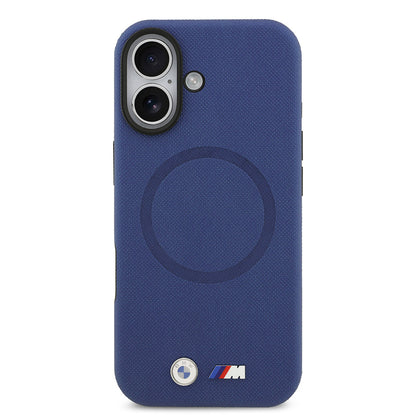 Apple iPhone 17 Kılıf BMW Orjinal Lisanslı M-safe Şarj Özellikli Metal Logolu Delikli M Dizayn Deri Kapak Siyah